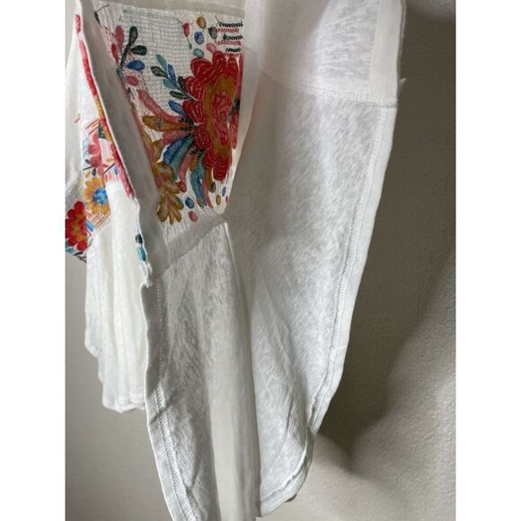 Savanna Jane Size 1X 2X Embroidered Top PonchoWhite Floral Flowers Plus - Picture 5 of 10